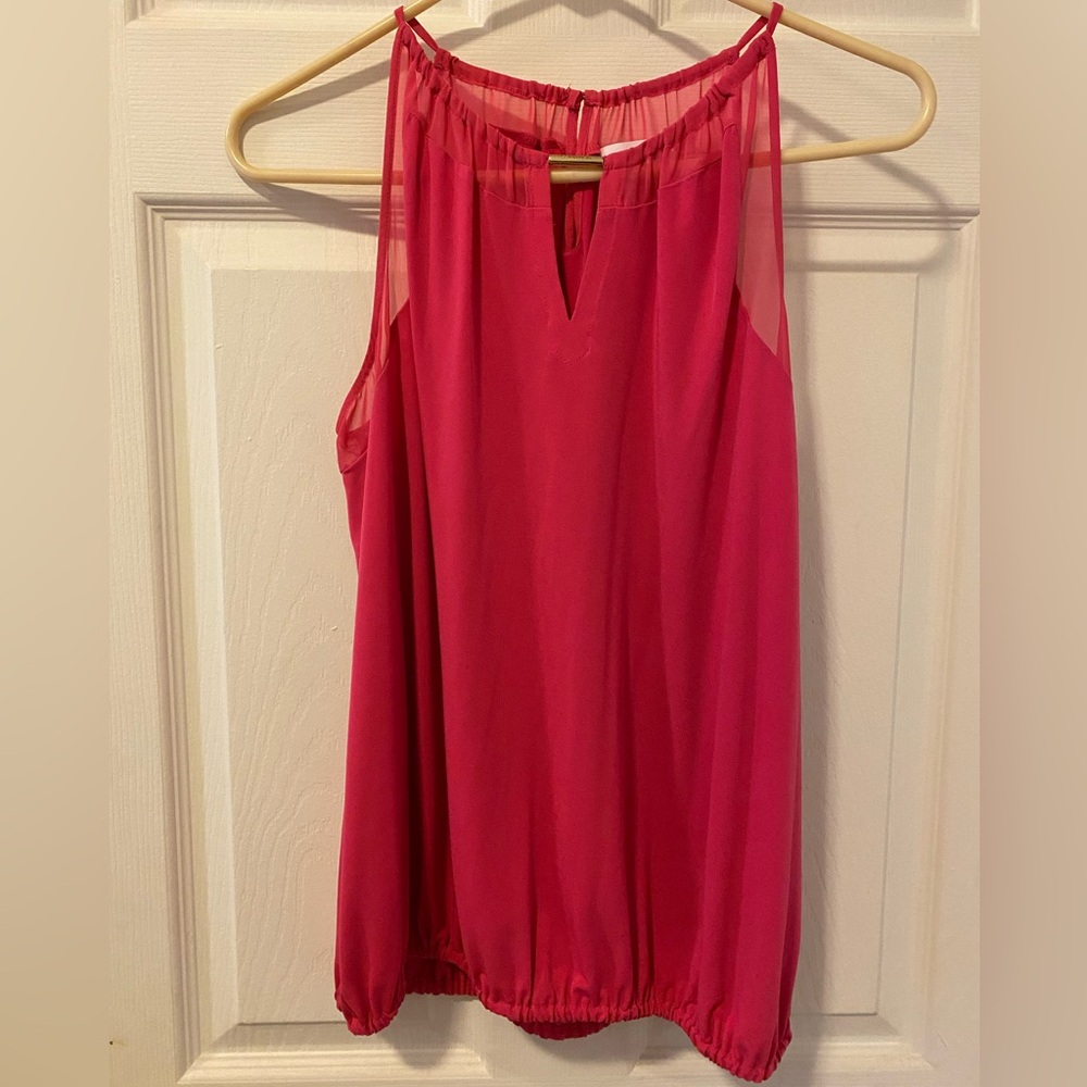 Calvin Klein Hot Pink Sleeveless Keyhole Camisole Top